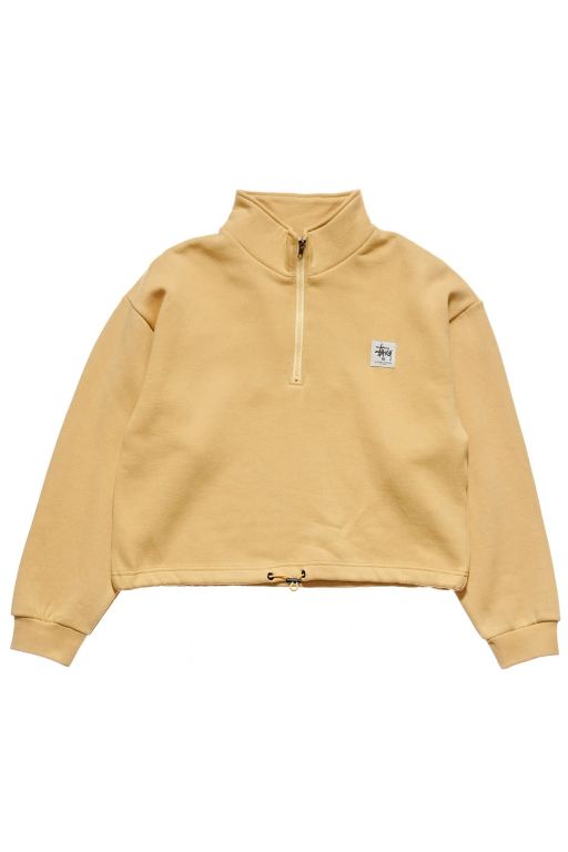 Stussy Womens Workgear 1/4 Zip Fleece Sweaters Yellow - EHIZQ6524